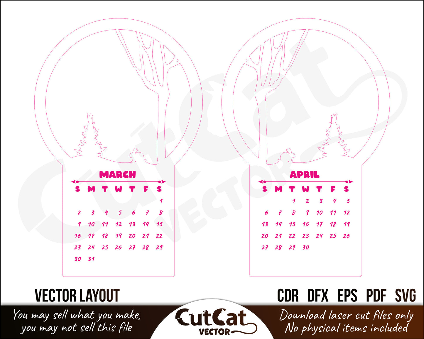 Desk calendar 2025 Laser engraved cut files glowforge svg New year 2025 gift multilayered calendar template Changing volumetric images Xtool