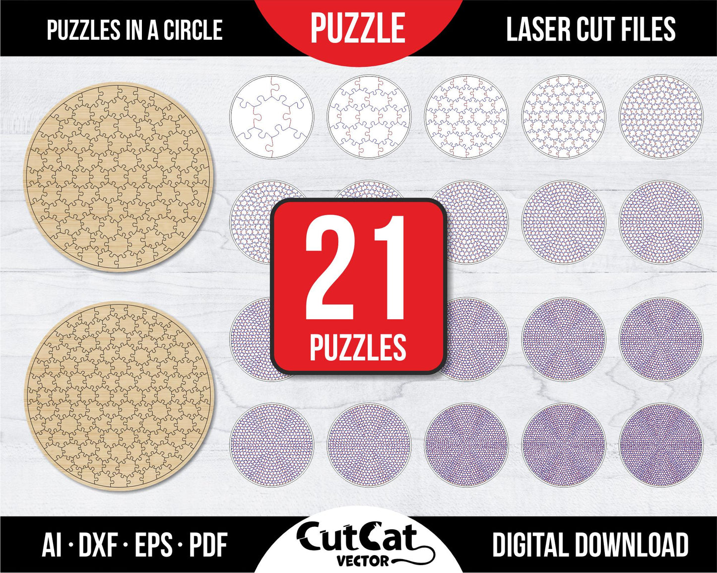 21 puzzles circle