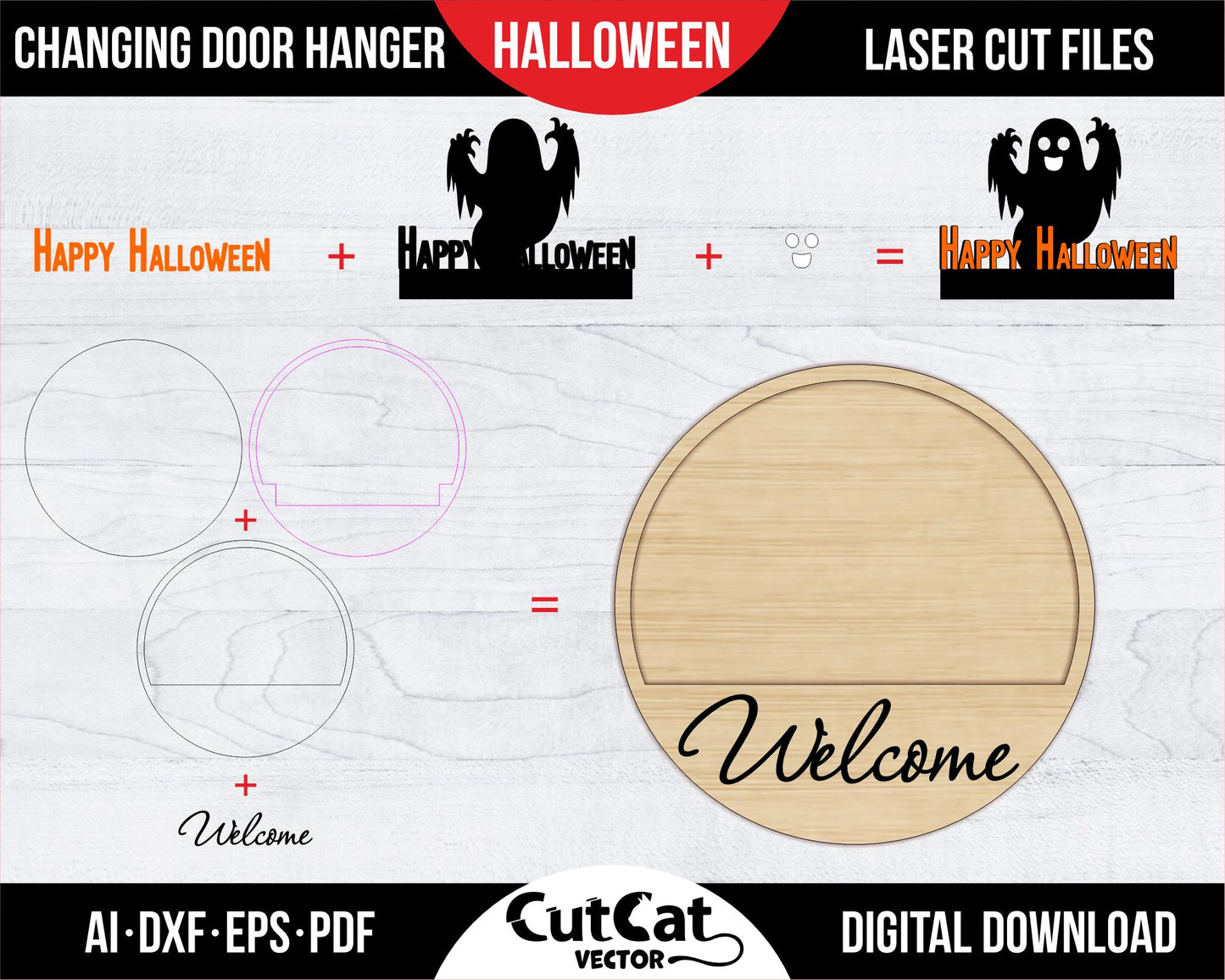 3D Halloween decor door hanger