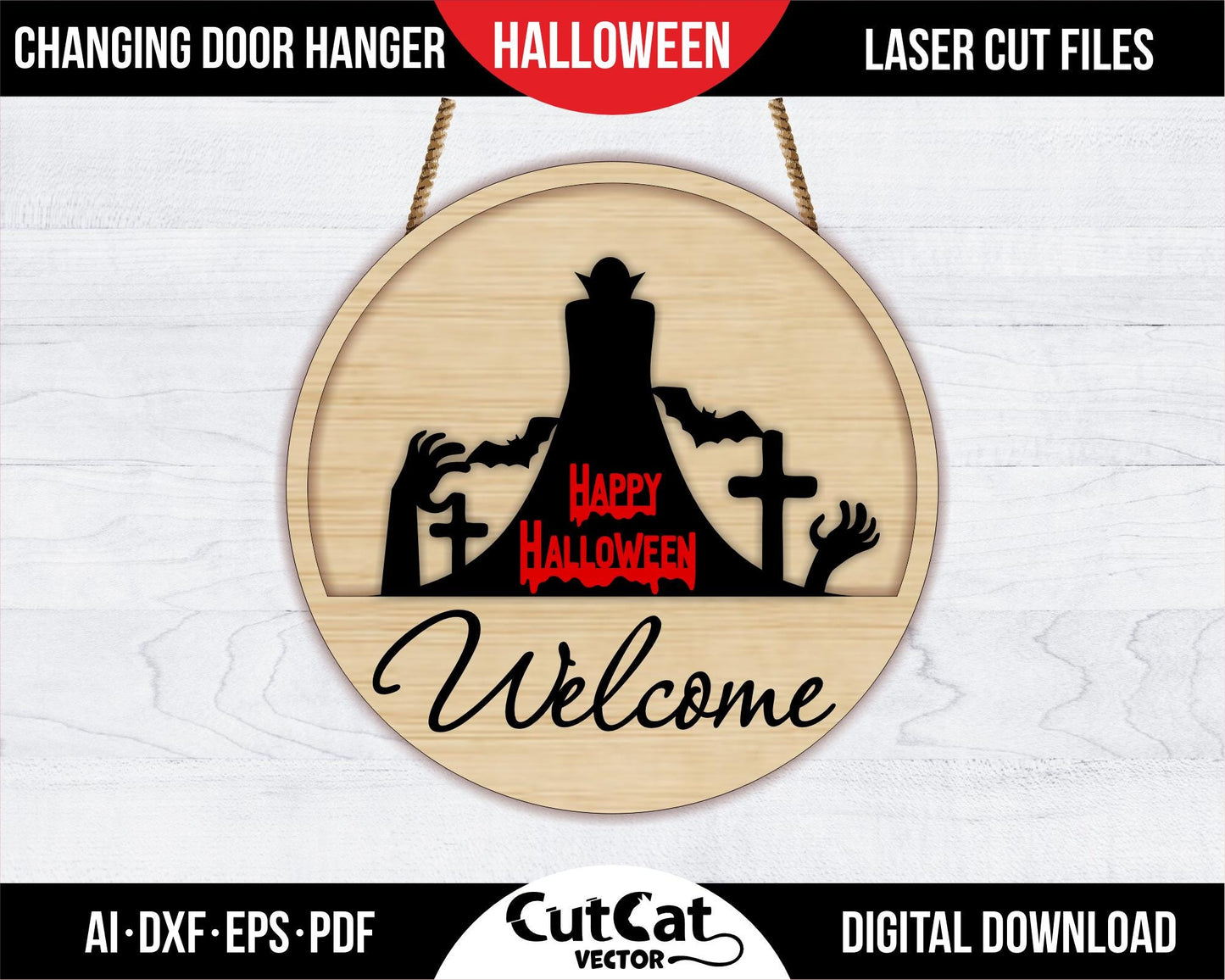 3D Halloween decor door hanger