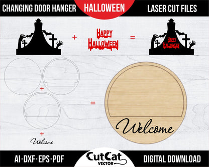 3D Halloween decor door hanger