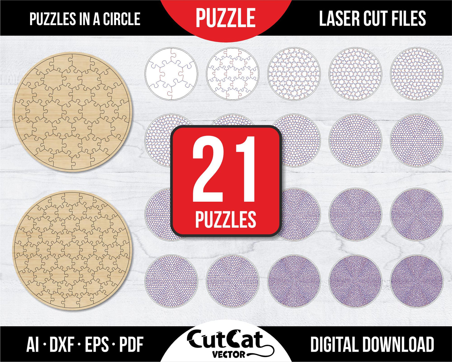 21 puzzles circle