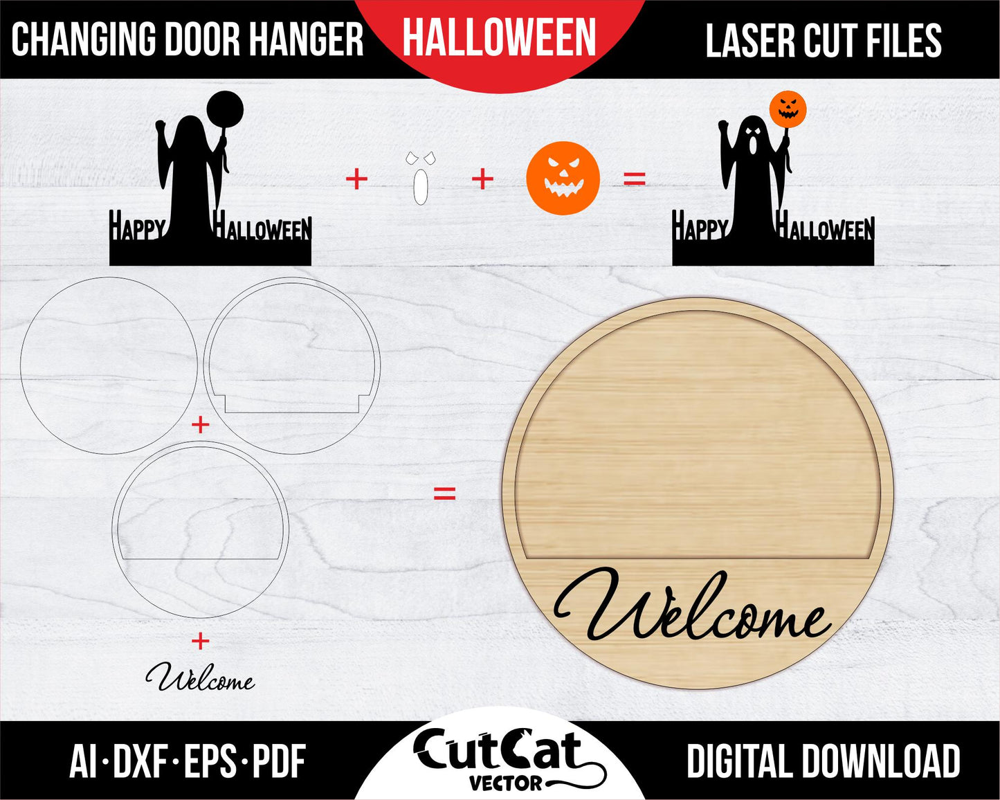 3D Halloween door decor multilayer