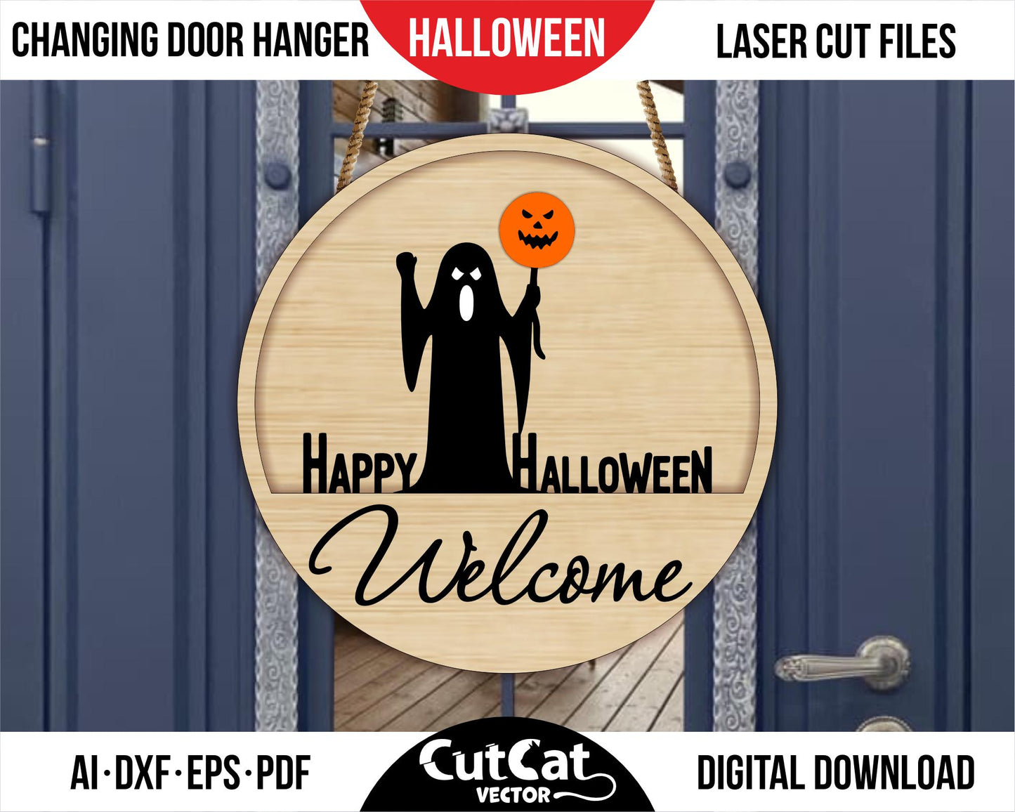 3D Halloween door decor multilayer