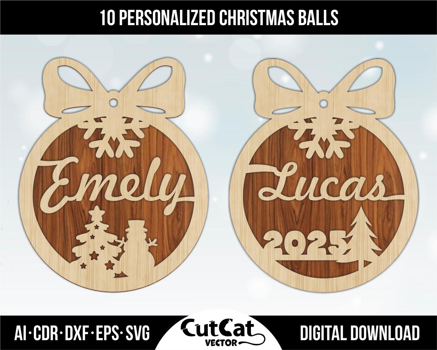 10 types of personalized Christmas Balls tree decorations 2025