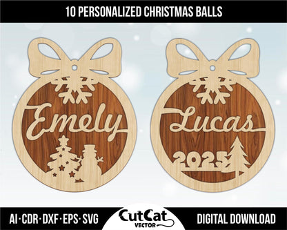 10 types of personalized Christmas Balls tree decorations 2025