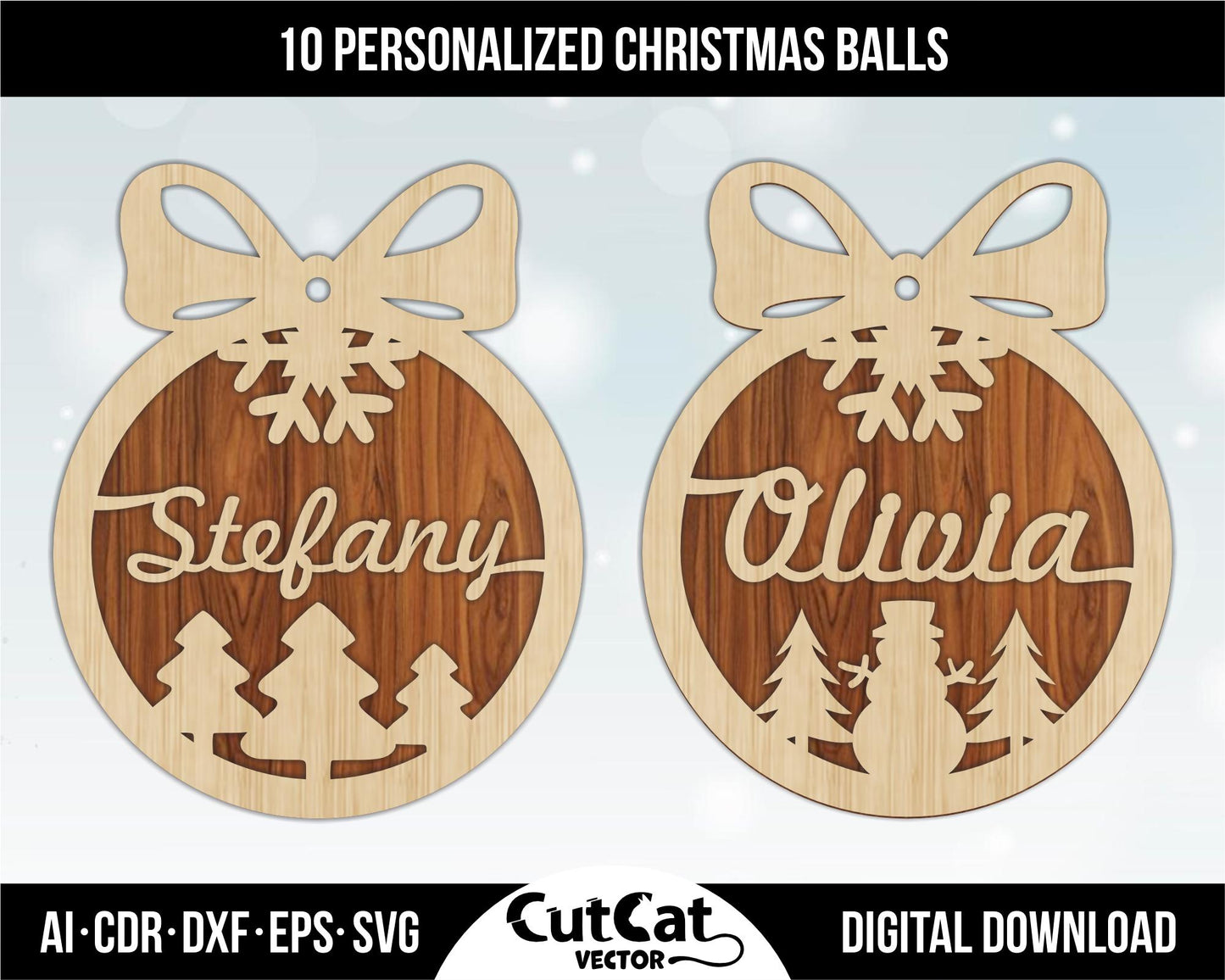 10 types of personalized Christmas Balls tree decorations 2025