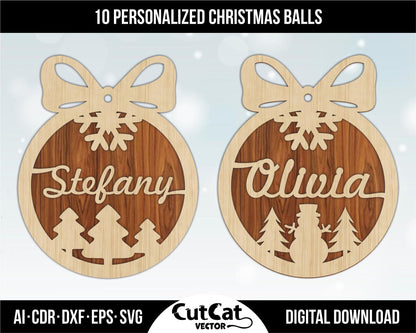 10 types of personalized Christmas Balls tree decorations 2025