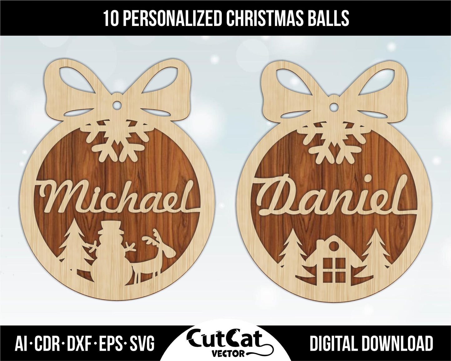 10 types of personalized Christmas Balls tree decorations 2025