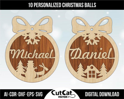 10 types of personalized Christmas Balls tree decorations 2025