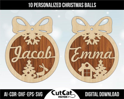 10 types of personalized Christmas Balls tree decorations 2025