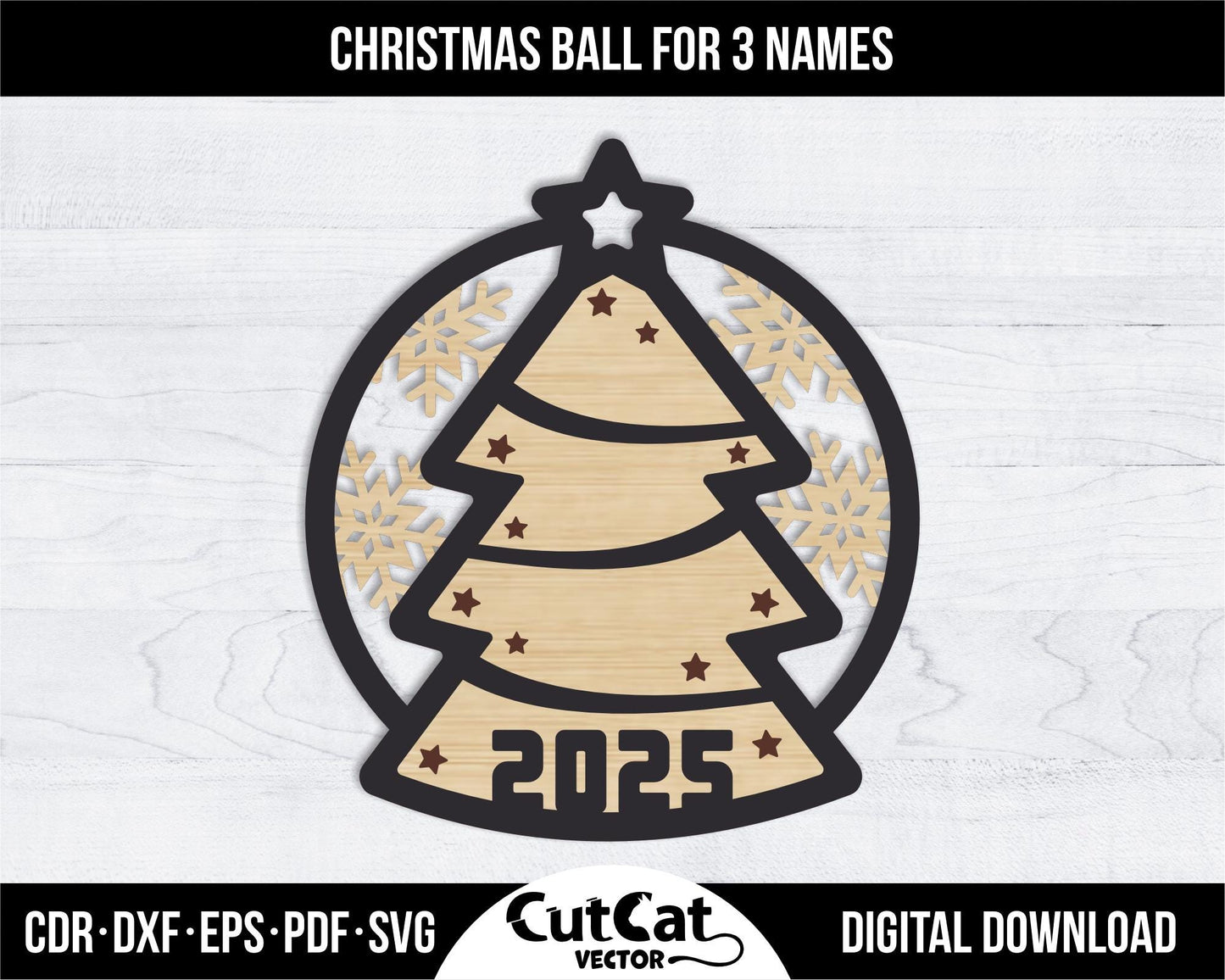 5 Personalized Christmas Balls Tree Decorations