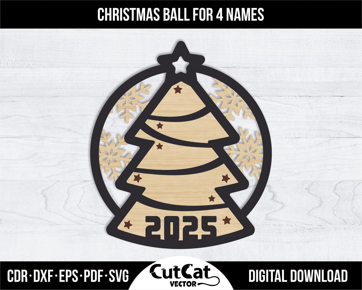 5 Personalized Christmas Balls Tree Decorations