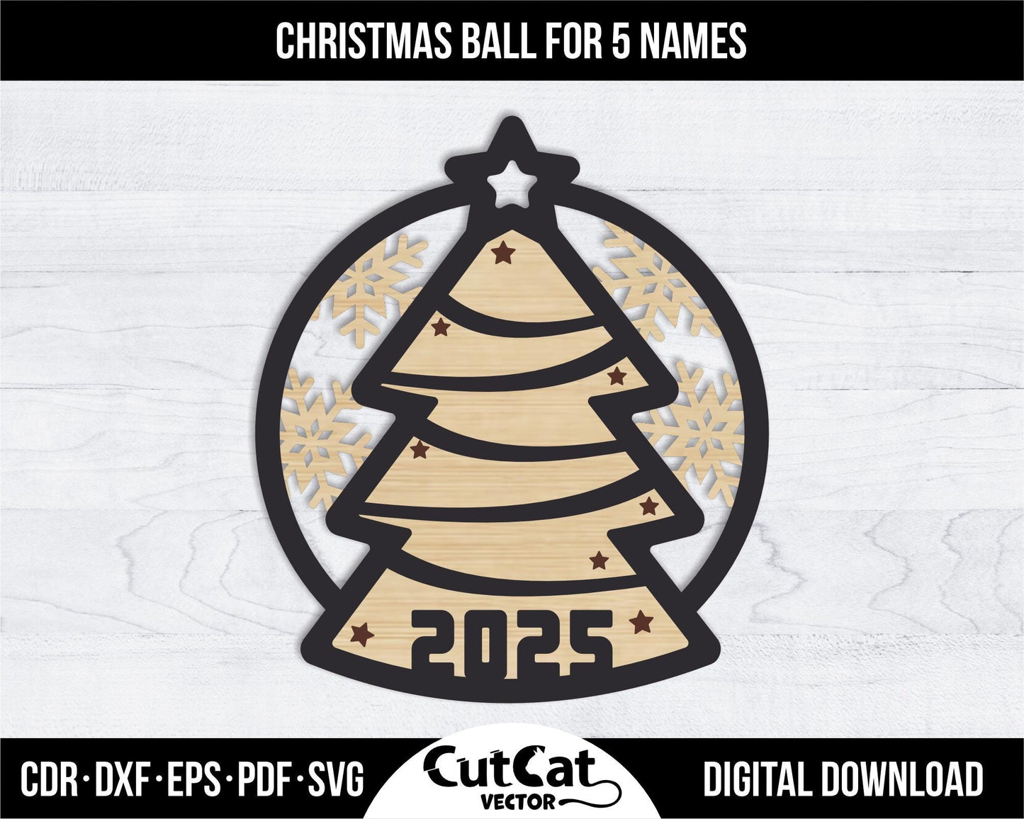 5 Personalized Christmas Balls Tree Decorations