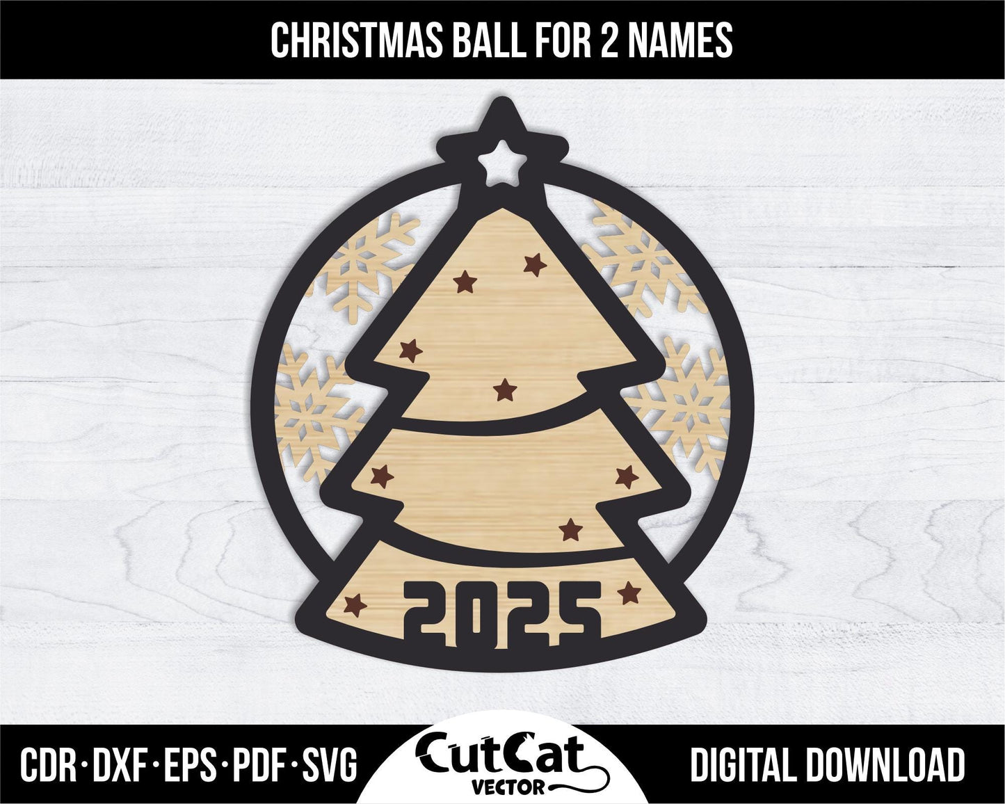 5 Personalized Christmas Balls Tree Decorations